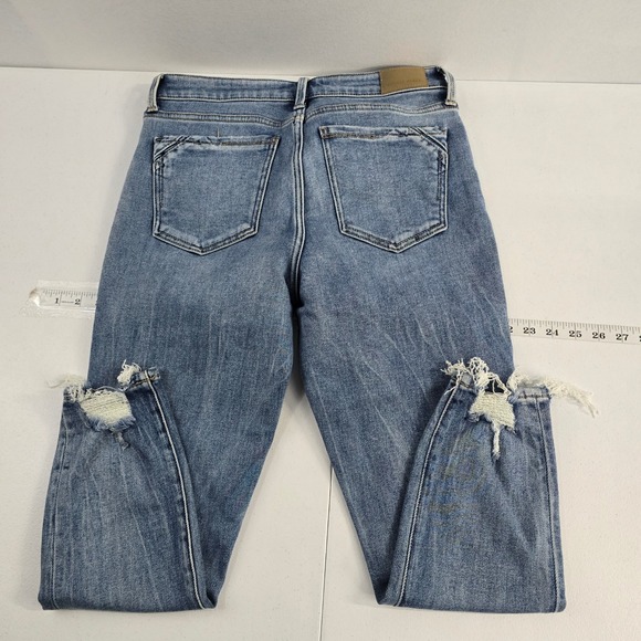 Buckle Black Ankle Skinny Jeans Distressed Frayed Hem Women's Size‎ 29x25 - Picture 2 of 9